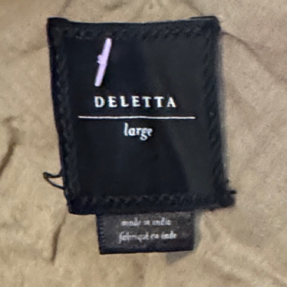 Deletta Green and Pink Embroidered V-Neck Size Large - Picture 2 of 7